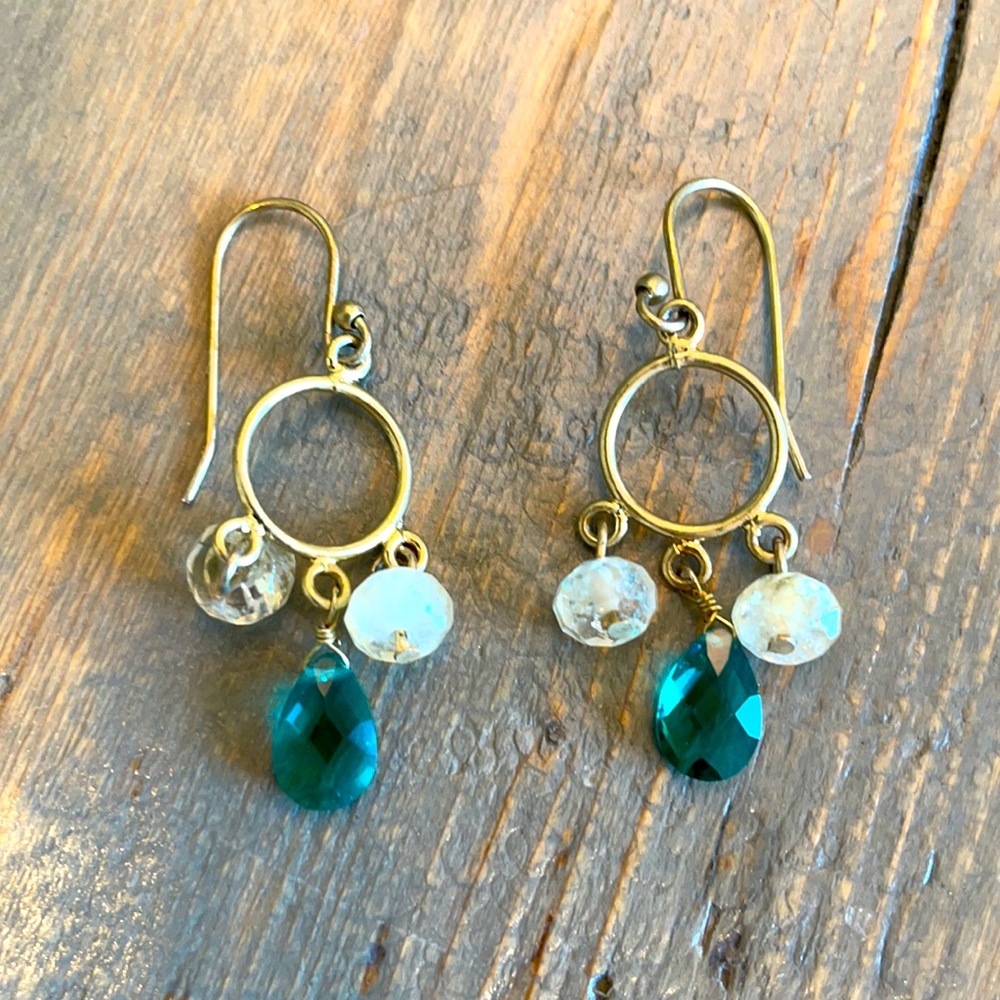 Vintage Gold Crystal Earrings